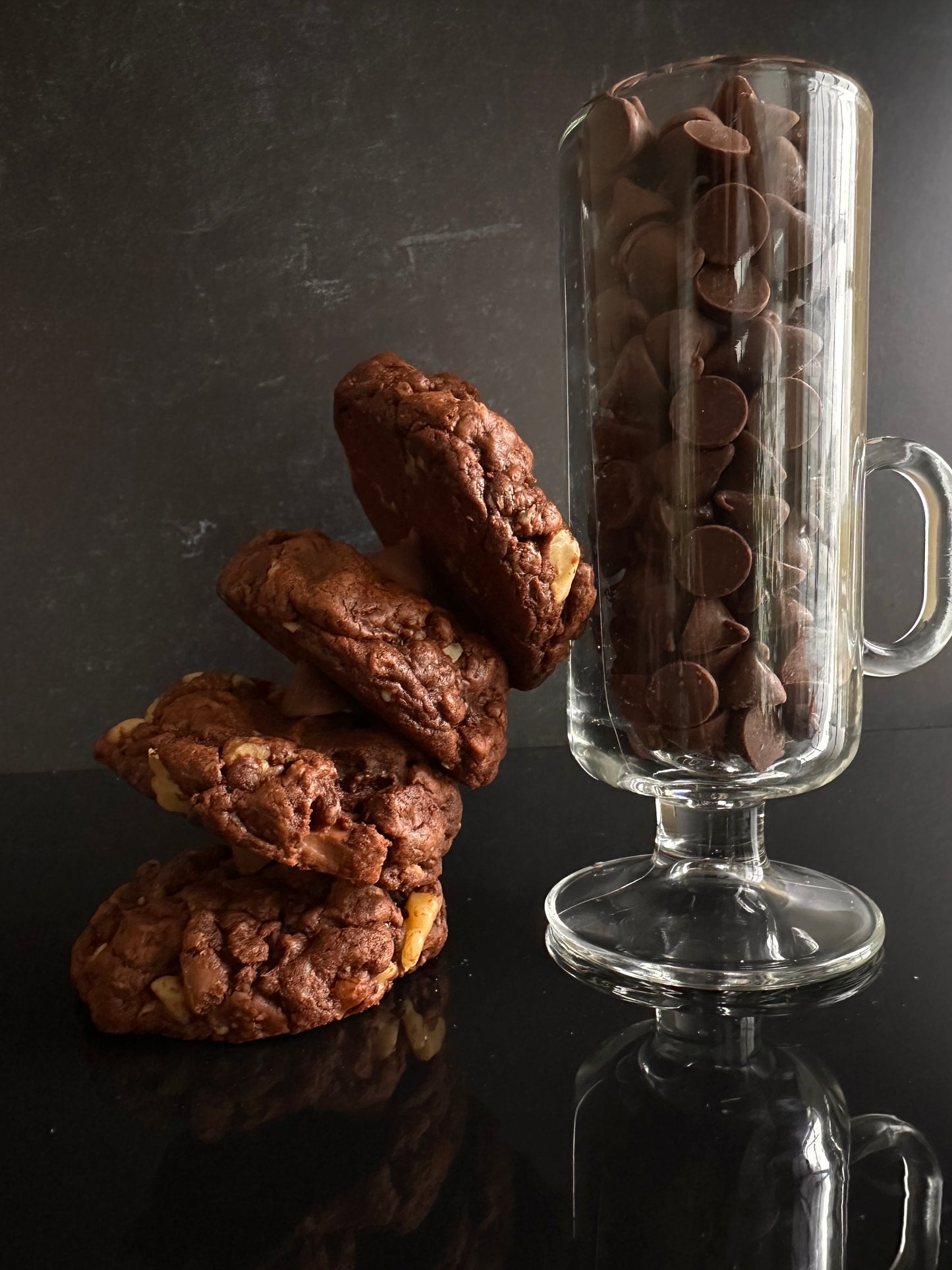 Double Double Chocolate Cookie with walnuts